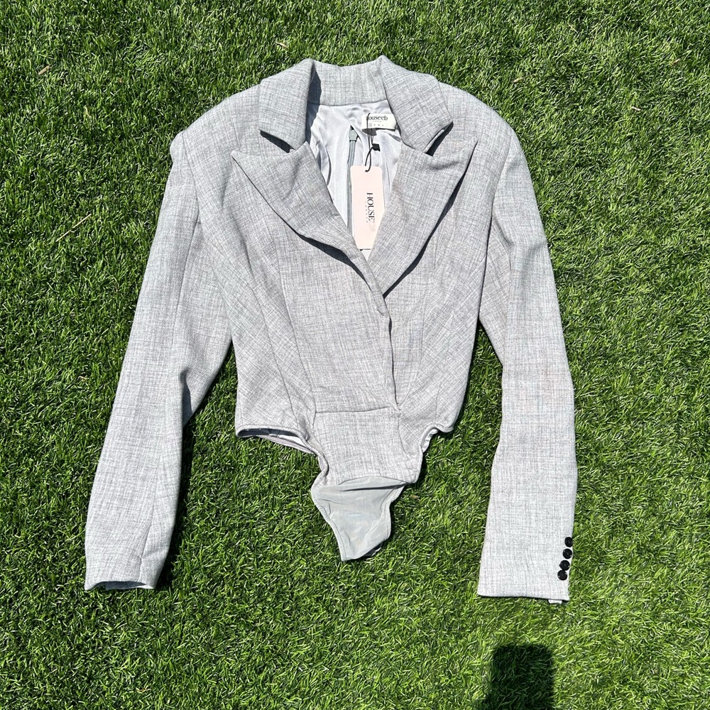NWT House of CB Brisa grey suiting jacket bodysuit - Picture 5 of 8